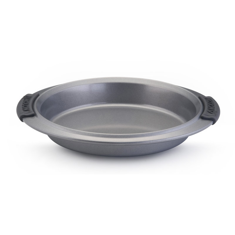 Anolon Advanced Bakeware Nonstick Round Cake Pan with Silicone Grips, Gray