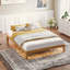Structure de lit plateforme en bois - structure de lit grand en bois massif de 12 pouces avec support de lattes, aucun sommier requis, assemblage facile - pin rustique