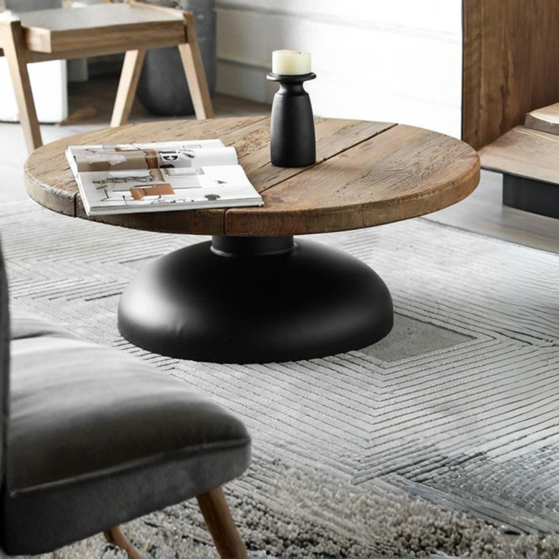 Table basse 100% pin récupéré D35,5 "