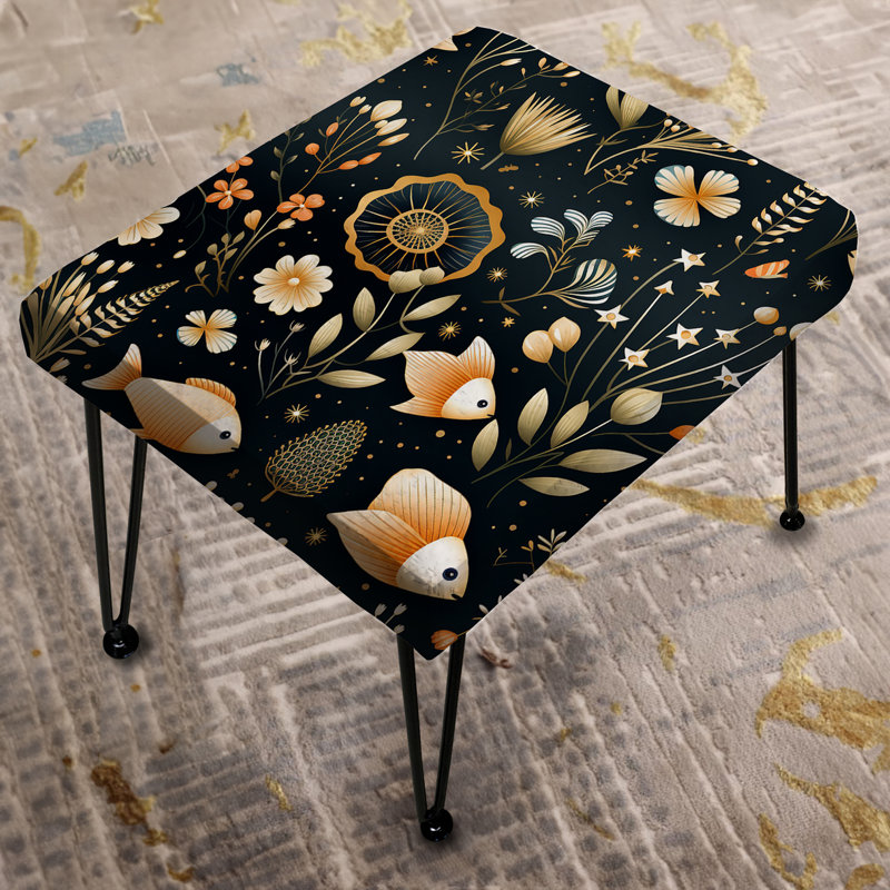 Seaside Sealife Symphony Coastal Pattern - Coastal Rectangle Ottoman