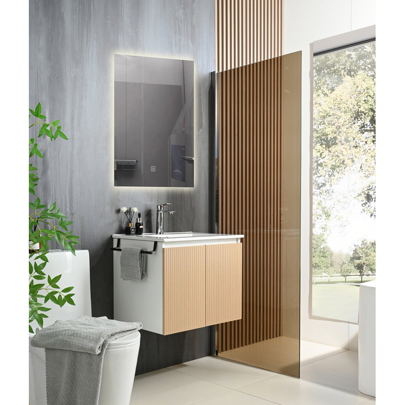 Armoire de rangement de meuble-lavabo mural 24 po, Naturel