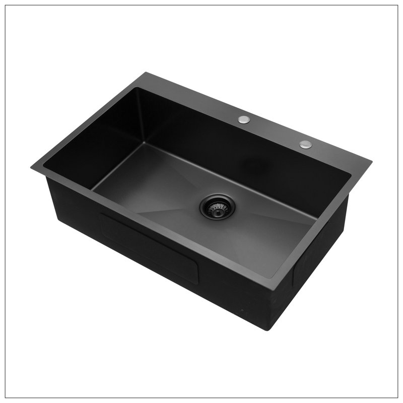 Évier de cuisine encastré à simple cuve en acier inoxydable 33 x 22 x 10 po