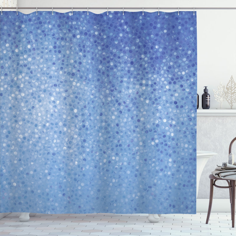 Ensemble de rideau de douche + crochets, H 69 po x l 75 po, Bleu mer