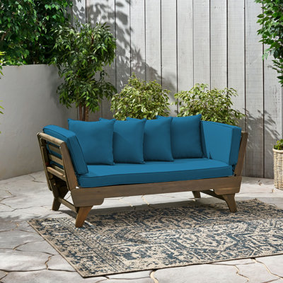 Lit de jour confortable et imperméable avec - Détendez-vous dans un confort douillet gris et bleu sarcelle