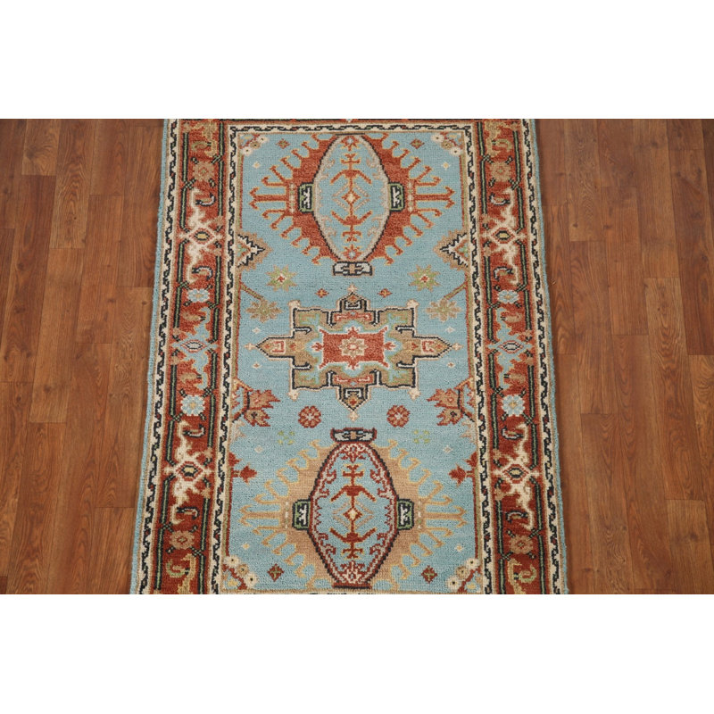 Tapis décoratif oriental bleu clair 3 x 5