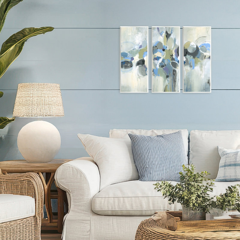 Subdued Dappled Abstract 3pc Wall Plaque Set, design by Lisa Ridgers