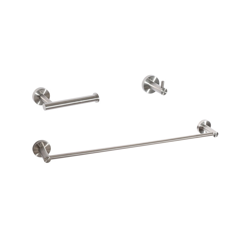 Freya 3 - Piece Bathroom Hardware Set, Brushed Nickel