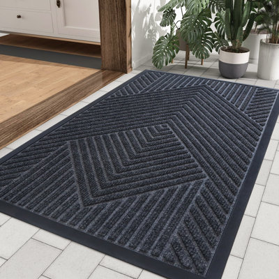 Lodewyk All-Weather Geometric Non-Slip Doormat