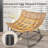 Egg Shape Outdoor Rocking Chair with Steel Frame and Footrest for Patio