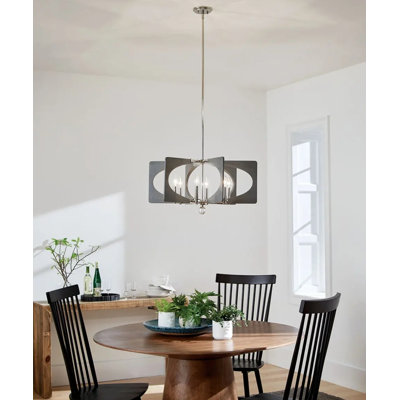 Alscar 28"W 6-Light Driftwood Grey Finish Modern Chandelier Light by