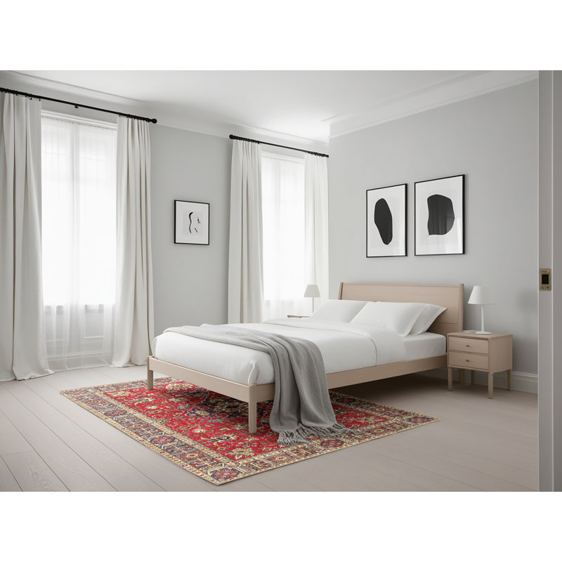 Tapis traditionnel marron / noir, Rond 5 pi