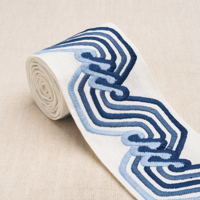 The Twist Embroidered Tape, Blue
