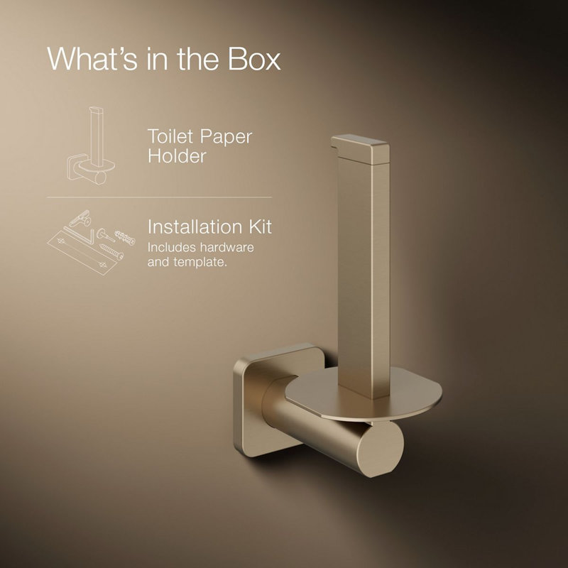 Parallel Vertical Toilet Paper Holder, Brushed Bronze