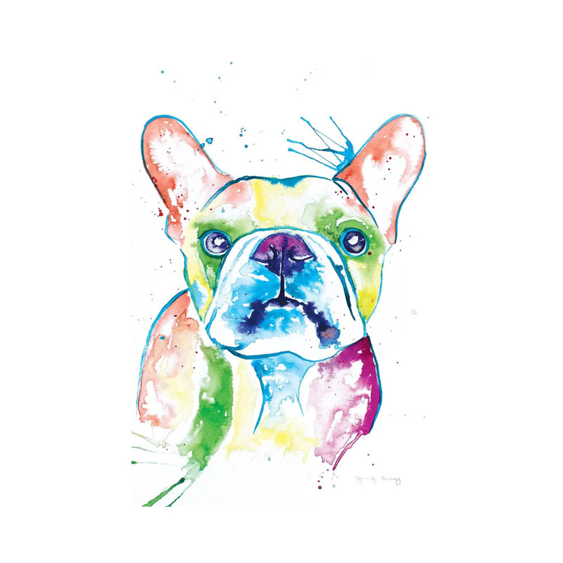 Watercolour Frenchie I by Jennifer Seeley - Wrapped Canvas Print, 66.04 cm H x 45.72 cm W