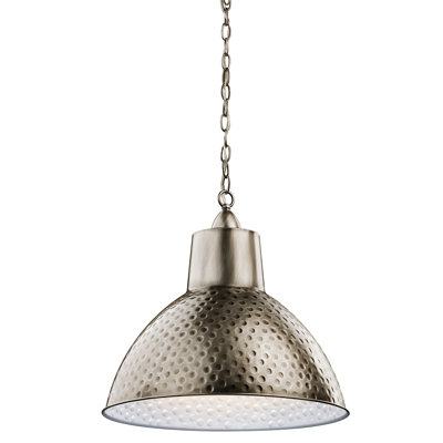 Pooler 1 - Light Antique Pewter Dome Pendant