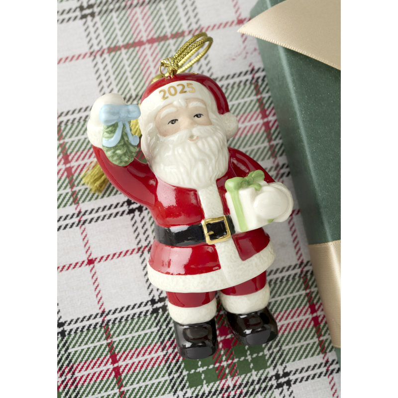 2025 Santa with Mistletoe Ornament