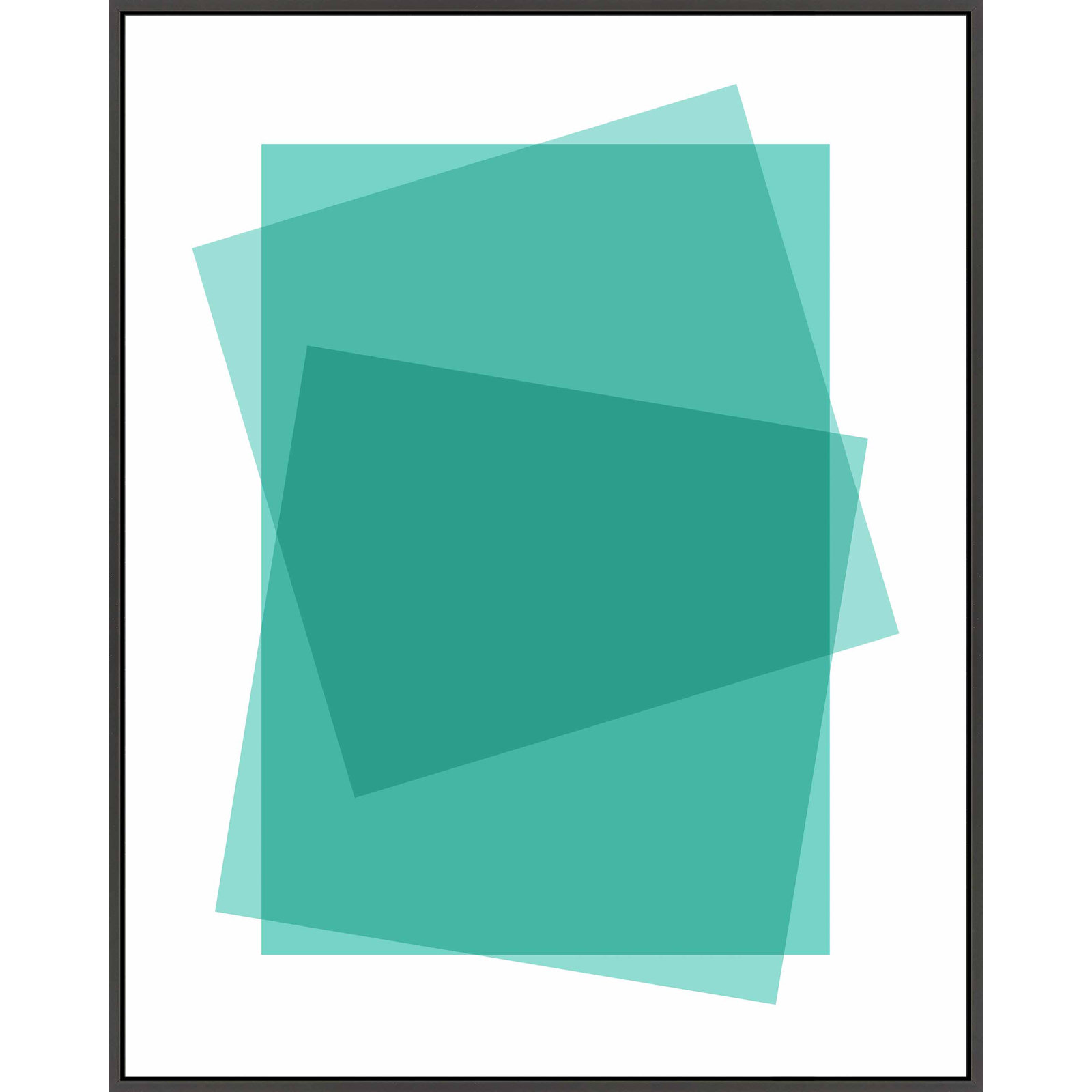 Aqua Kami by Jacques Pilon, Black Framed Canvas, 50" H x 40" W