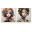 «Digital Dreams Cybernetic Woman Portrait I», art mural sur toile, ensemble de 2-1800946628-1800946633