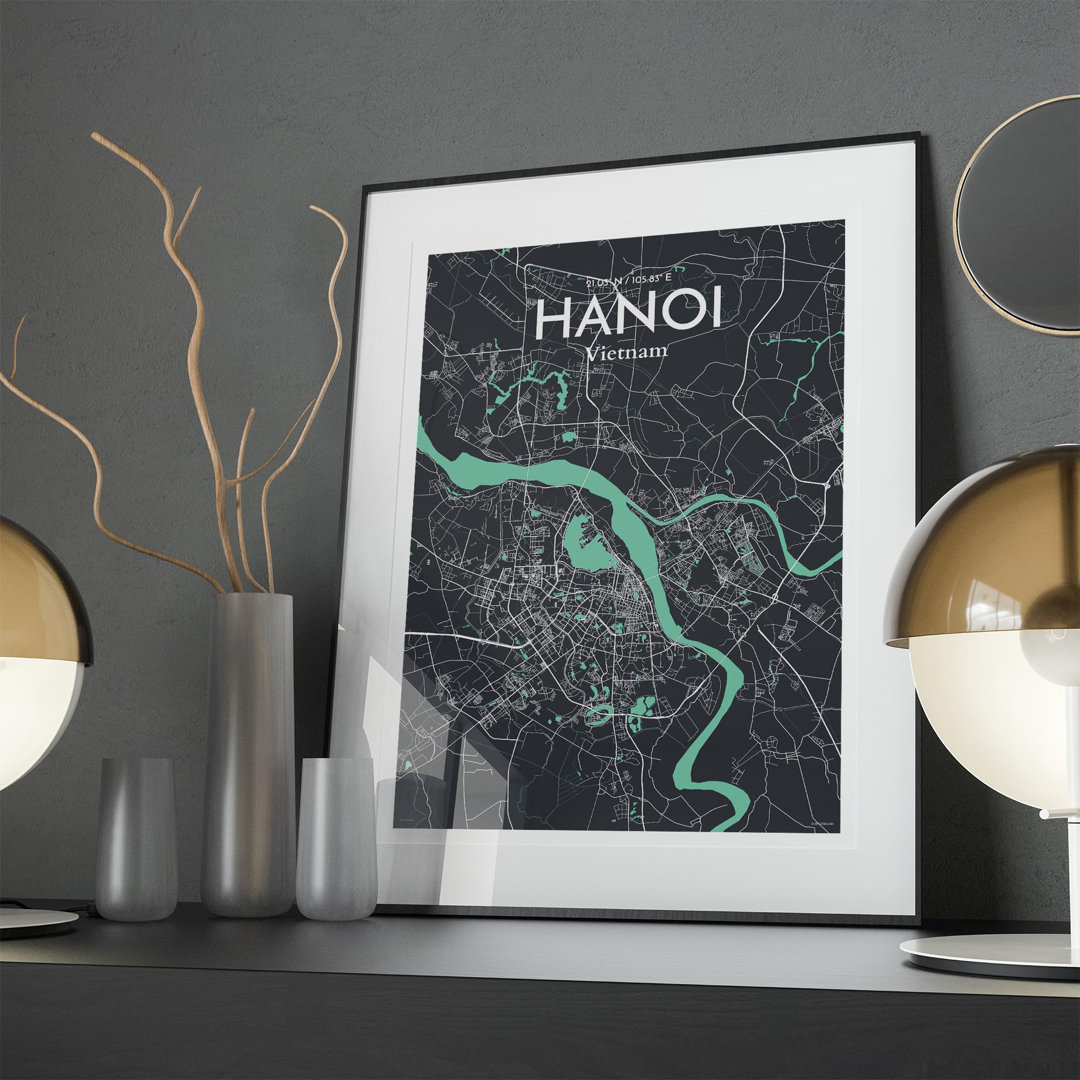 Hanoi City Map In Dream - No Frame Print