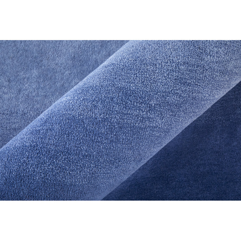 Katya Hand Knotted Wool Geometric Area Rug in Blue, Rectangle 10' x 14'