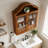 Solid Wood Wall Cabinet with Elegant Wave-733906709