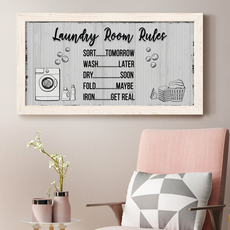 " Laundry Room Rules ", White