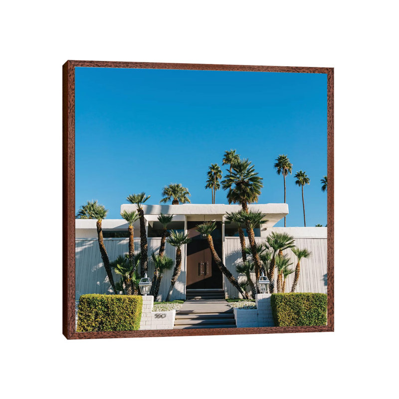 Palm Springs Architecture by Bethany Young - Print on Canvas, 93.98cm H x 93.98cm W x 3.81cm D, Classic Brown Wood Framed