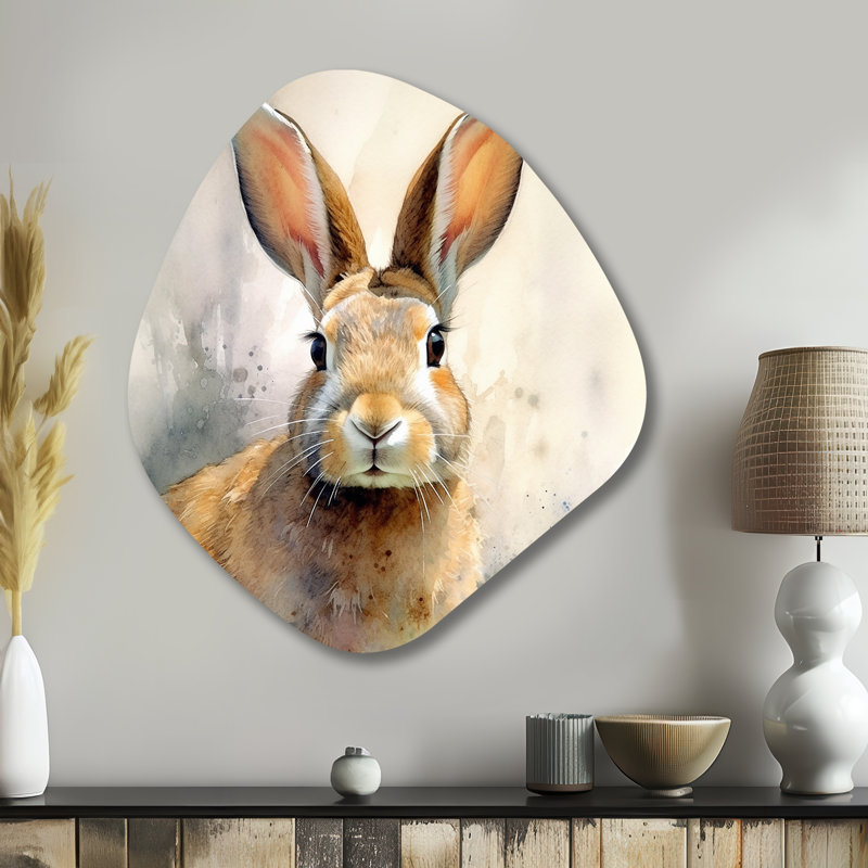 Décoration murale irrégulière Sweet Rabbit II - forme de nébuleuse en forme de lapin, H 35 po x l 31 po