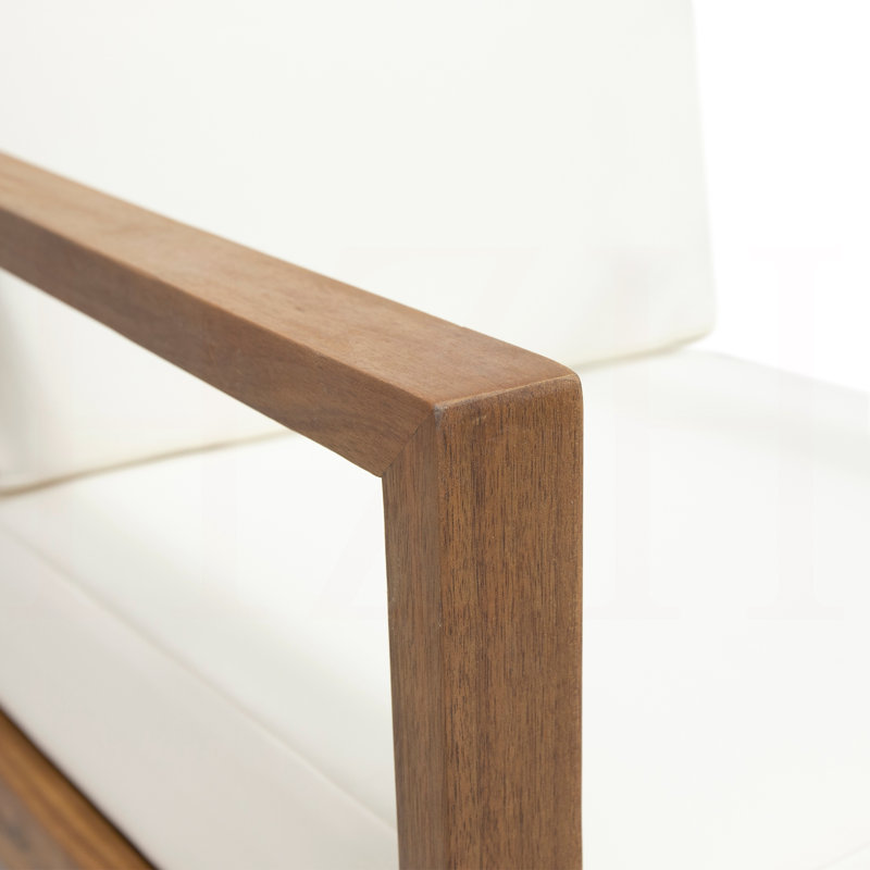 Chaises de salle à manger d'extérieur en bois pour la cour, le patio, Beige, Teck
