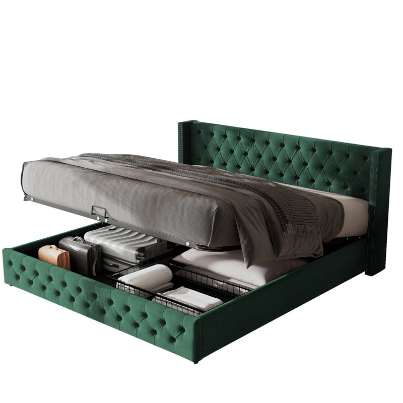 Solid Wood Bed, 137 x 199cm, Turquoise