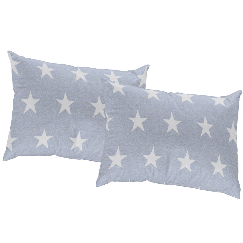 Marple Geometric Cushion Cover, Blue, 40cm x 60cm, Rectangular