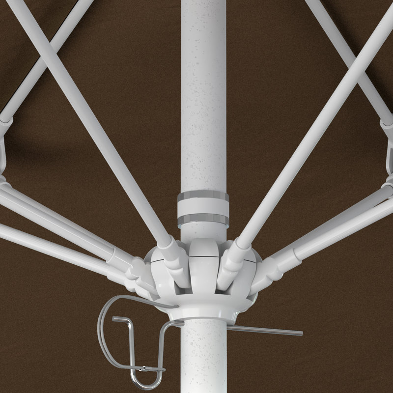 Parasol de marché octogonal 9 pi Willa, Sunbrella® teck bruyère, Matted White