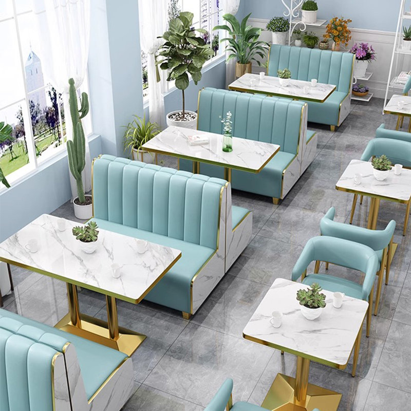Banc en simili-cuir, Bleu clair