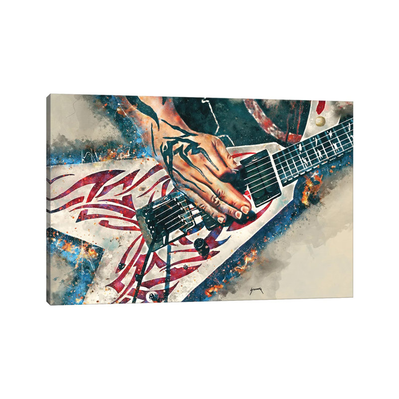 Kerry King's Electric Guitar - Wrapped Canvas Print, 20.32 cm H x 30.48 cm W