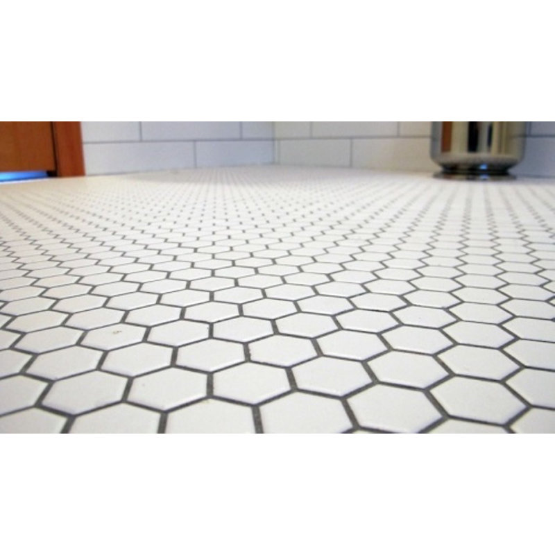 Cascade 1" x 1" Porcelain Honeycomb Mosaic Wall & Floor Tile, White