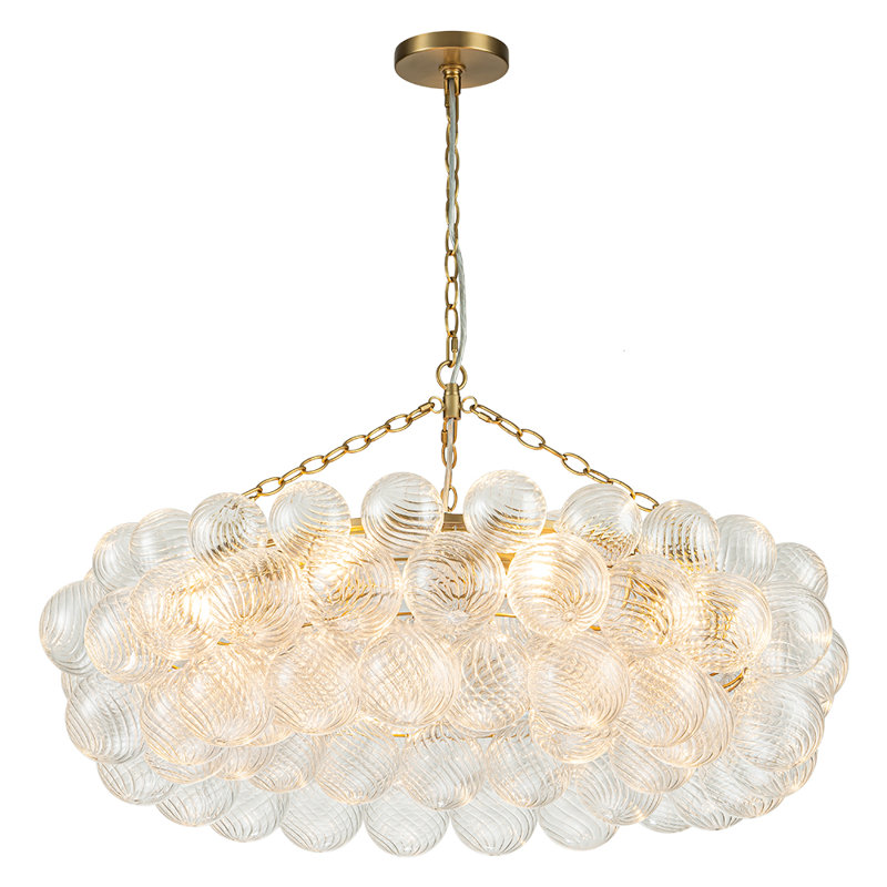 Theresa Cluster Chandelier with Glass Accents, 8, 19.69" H  x 32.68" W x 32.68" D