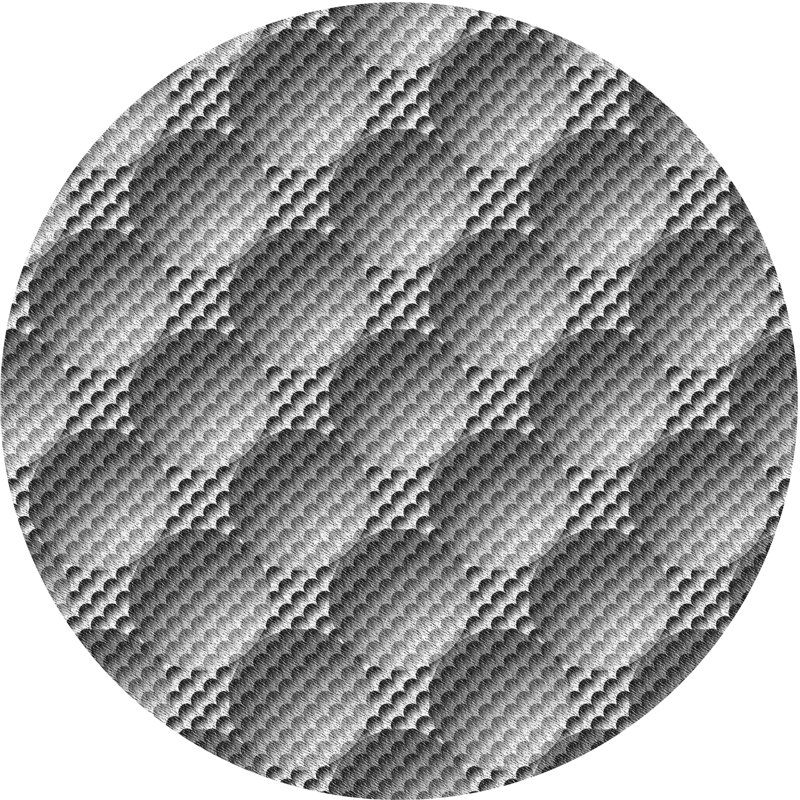 Tapis zone grise à motifs, Rond 4 pi