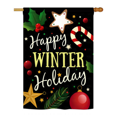Double Sided 40'' H x 28'' W Polyester Christmas House Flag