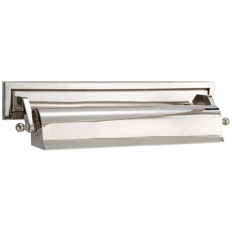 Thomas O'Brien Library Picture Light, Polished Nickel, 4" H x 16" W x 5" D