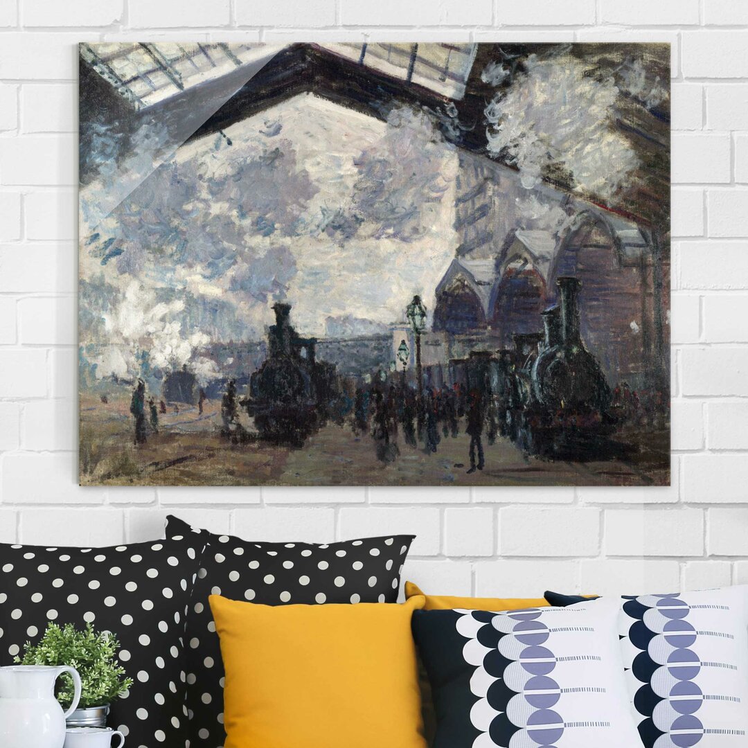 Glasbild Der Bahnhof Saint-Lazare von Claude Monet