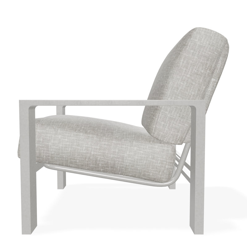 Larssen Outdoor Lounge Chair, Snow, Hither Pewter