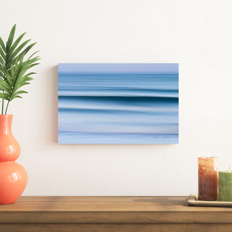 " Evening Waves " by Katherine Gendreau Painting Print, 12" H x 18" W x 1.25" D