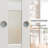 Sliding Door–5 Lite Frosted Glass Panel Design White MDF With Built-In Handles & Smooth Sliding Hardware-111767826