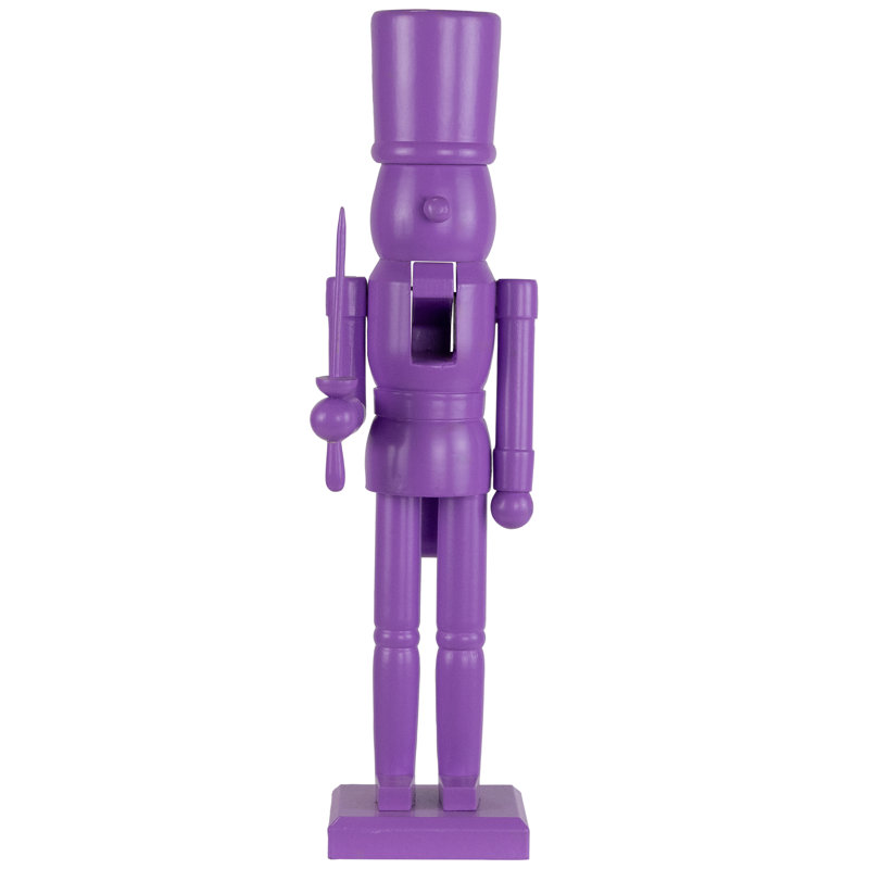Nutcracker Soldier With Sword Christmas Figure - 15" - Purple