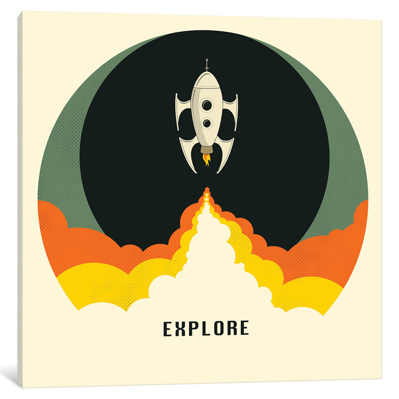 «Explore I», impression sur toile, H 12 po x l 12 po x P 1,5 po, Toile tendue, Pas de tapis