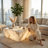 Natural Marble Square Coffee Table - Modern Luxury With Dimmable Led Glow-384557204