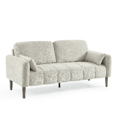 69" Mid-Century Modern Channel Tufted Loveseat