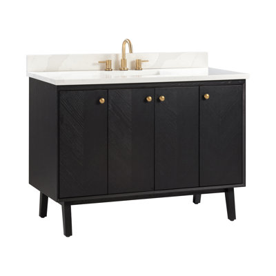 Adele 48" Free Standing Single Bathroom Vanity with Quartz Top