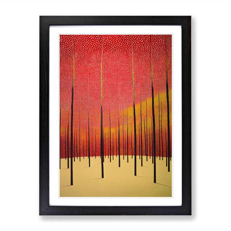 Spring Forest Abstract - Single Picture Frame Print, 34cm H x 25cm W x 2cm D, Black