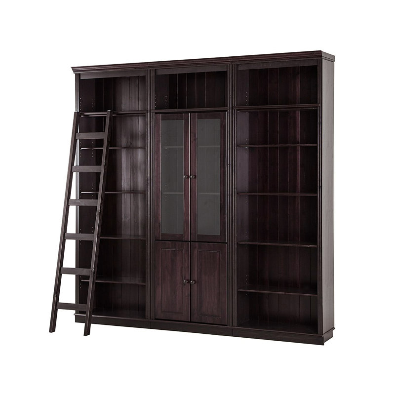 Dellene 223cm H x 222cm W Library Bookcase, Brown
